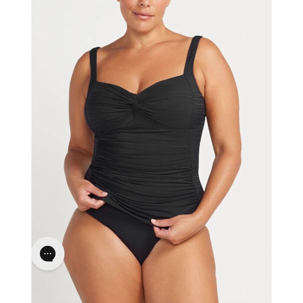 Artesands NWT Black Aria Botticelli Multifit Cup Tankini Top Size 20+ C-DD Cups